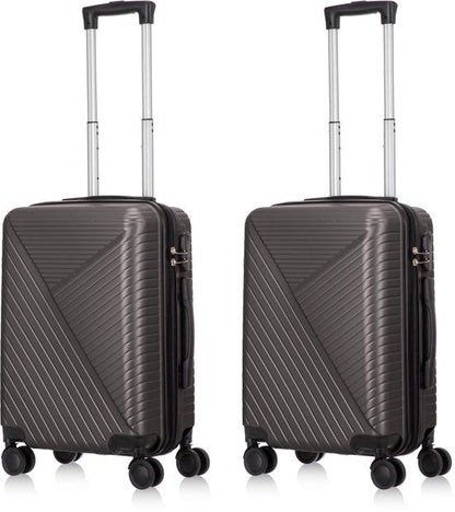 2-piece hard shell suitcase set – Santorini-Gray-2x S (39 L)-The Livary