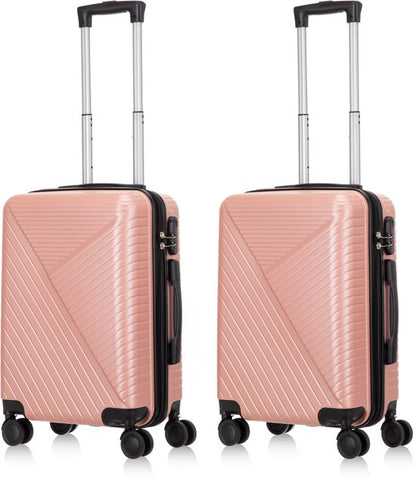 2-piece hard shell suitcase set – Santorini-Pink-2x S (39 L)-The Livary