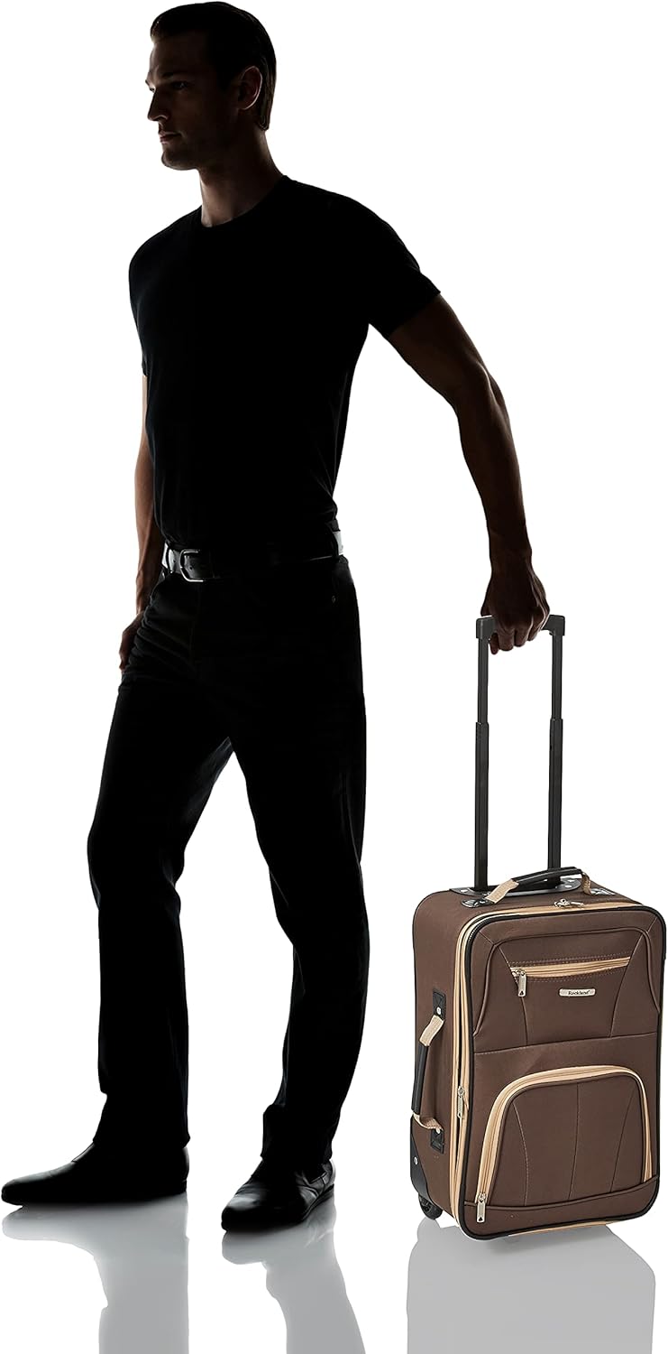 2-Piece Softside Upright Luggage Set with Carry-On Tote & Smooth Wheels