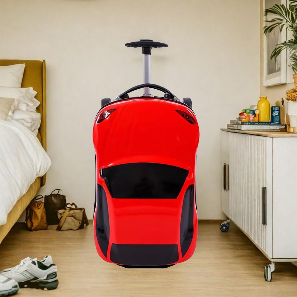 18” Kids Pull-Along Car Suitcase with Retractable Handle