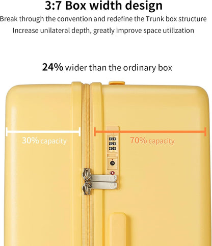 Airline-Approved 20" Carry-On Luggage with 3:7 Split & Triple-Layer PC Shell