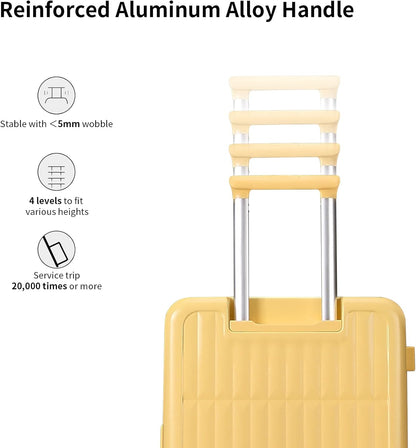 Airline-Approved 20" Carry-On Luggage with 3:7 Split & Triple-Layer PC Shell