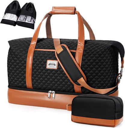50L Waterproof Weekender Duffel Bag with Toiletry & Shoe Compartments