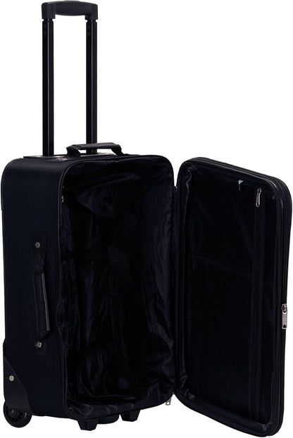 2-Piece Softside Upright Luggage Set with Carry-On Tote & Smooth Wheels