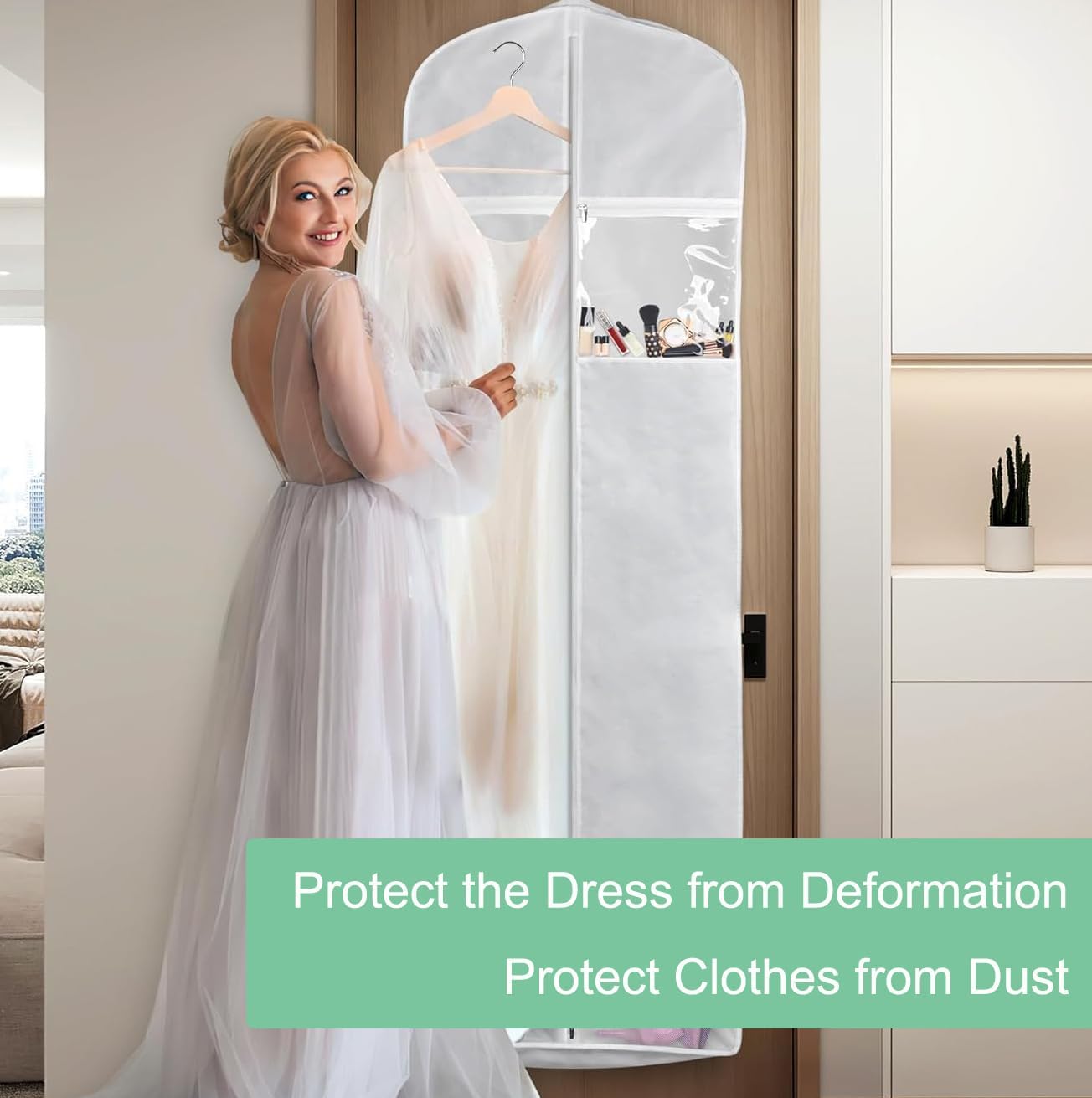 Full-Length Wedding Dress Storage Set – Dustproof Bridal Gown Cover (1+1 FREE)