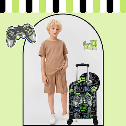 Kids’ Cabin-Size Hardshell Luggage Set with Spinner Wheels – Game Day