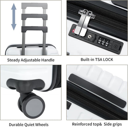 Expandable Hard Shell Carry-On Luggage with Spinner Wheels & TSA Lock