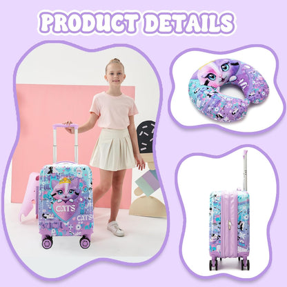 Kids’ Cabin-Size Hardshell Luggage Set with Spinner Wheels – Game Day