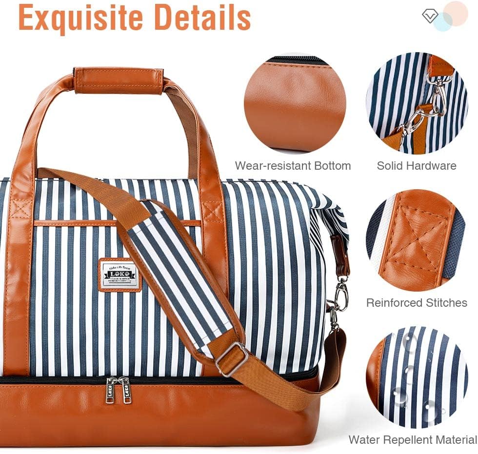50L Waterproof Weekender Duffel Bag with Toiletry & Shoe Compartments