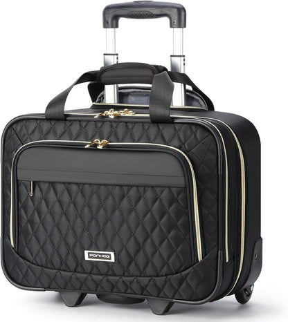 15.6" Rolling Laptop Bag with Multiple Compartments & Flight-Approved Size