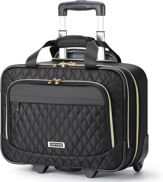 15.6" Rolling Laptop Bag with Multiple Compartments & Flight-Approved Size