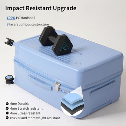 Airline-Approved 20" Carry-On Luggage with 3:7 Split & Triple-Layer PC Shell
