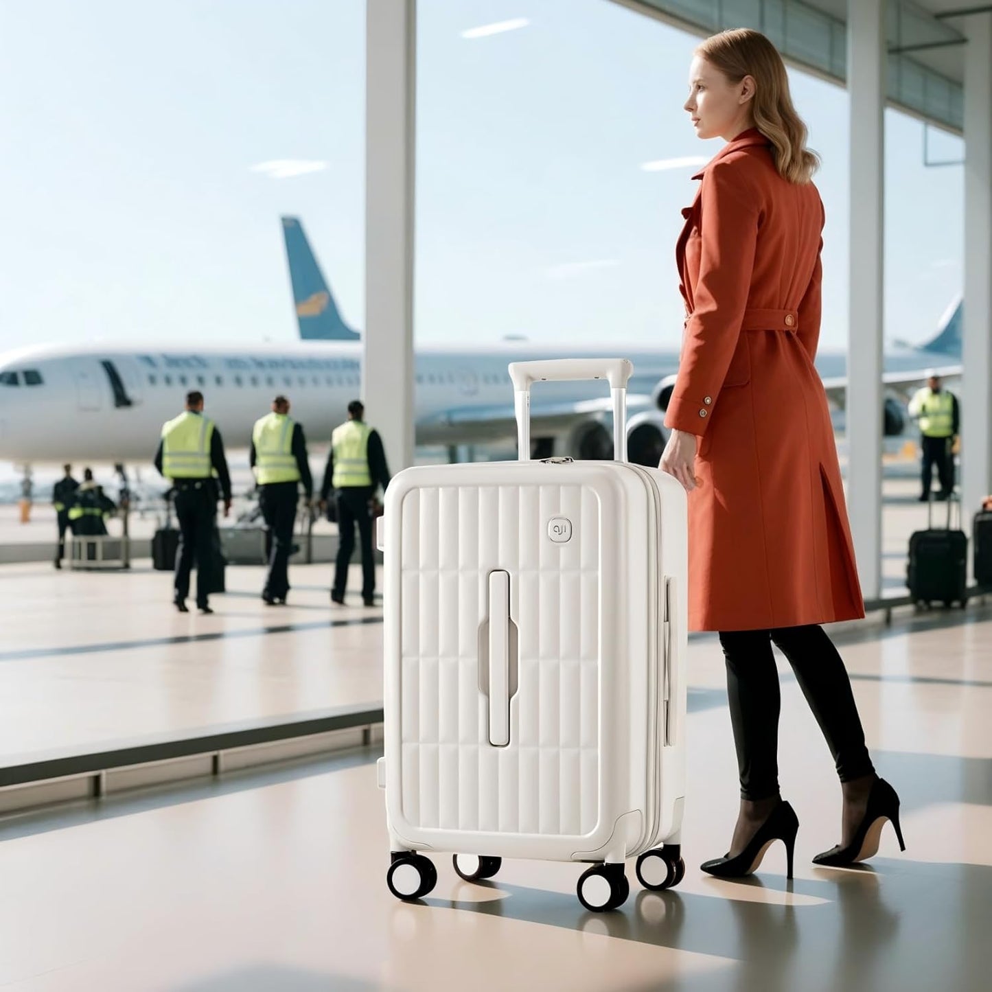 Airline-Approved 20" Carry-On Luggage with 3:7 Split & Triple-Layer PC Shell
