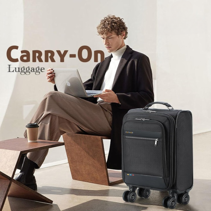 Expandable Underseat Carry-On with Spinner Wheels & Laptop Compartment
