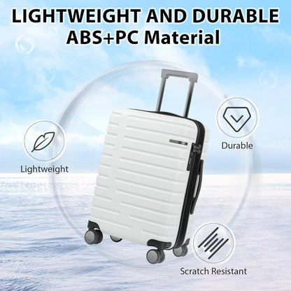 Expandable Hard Shell Carry-On Luggage with Spinner Wheels & TSA Lock