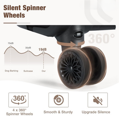 Expandable Underseat Carry-On with Spinner Wheels & Laptop Compartment