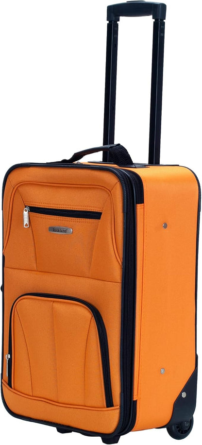 2-Piece Softside Upright Luggage Set with Carry-On Tote & Smooth Wheels