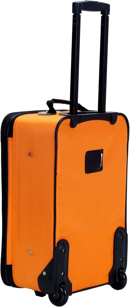 2-Piece Softside Upright Luggage Set with Carry-On Tote & Smooth Wheels