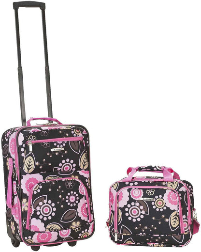 2-Piece Softside Upright Luggage Set with Carry-On Tote & Smooth Wheels