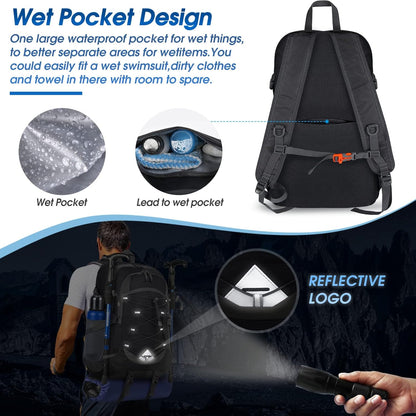 AA OUT OF STOCK 40L Waterproof Hiking & Camping Backpack – Lightweight & Packable – 1+1 FREE