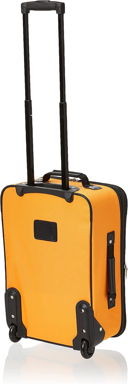 2-Piece Softside Upright Luggage Set with Carry-On Tote & Smooth Wheels