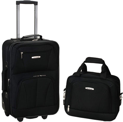 2-Piece Softside Upright Luggage Set with Carry-On Tote & Smooth Wheels