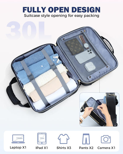 15.6" Rolling Laptop Bag with Multiple Compartments & Flight-Approved Size