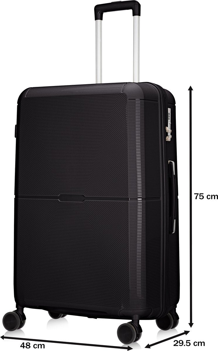 Hard-shell suitcase – Roma-Gray-M (65 L)-The Livary