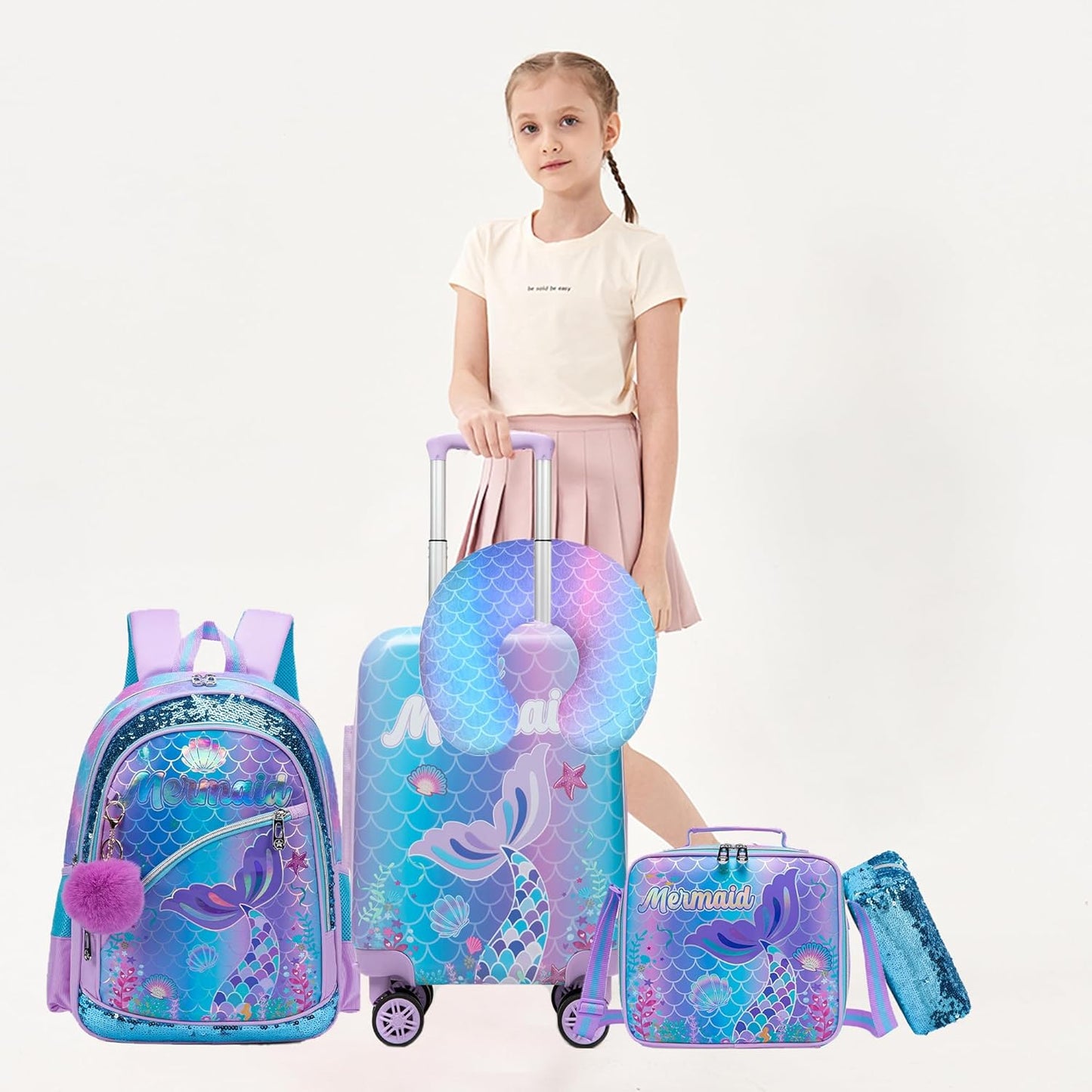 Kids’ Cabin-Size Hardshell Luggage Set with Spinner Wheels – Game Day
