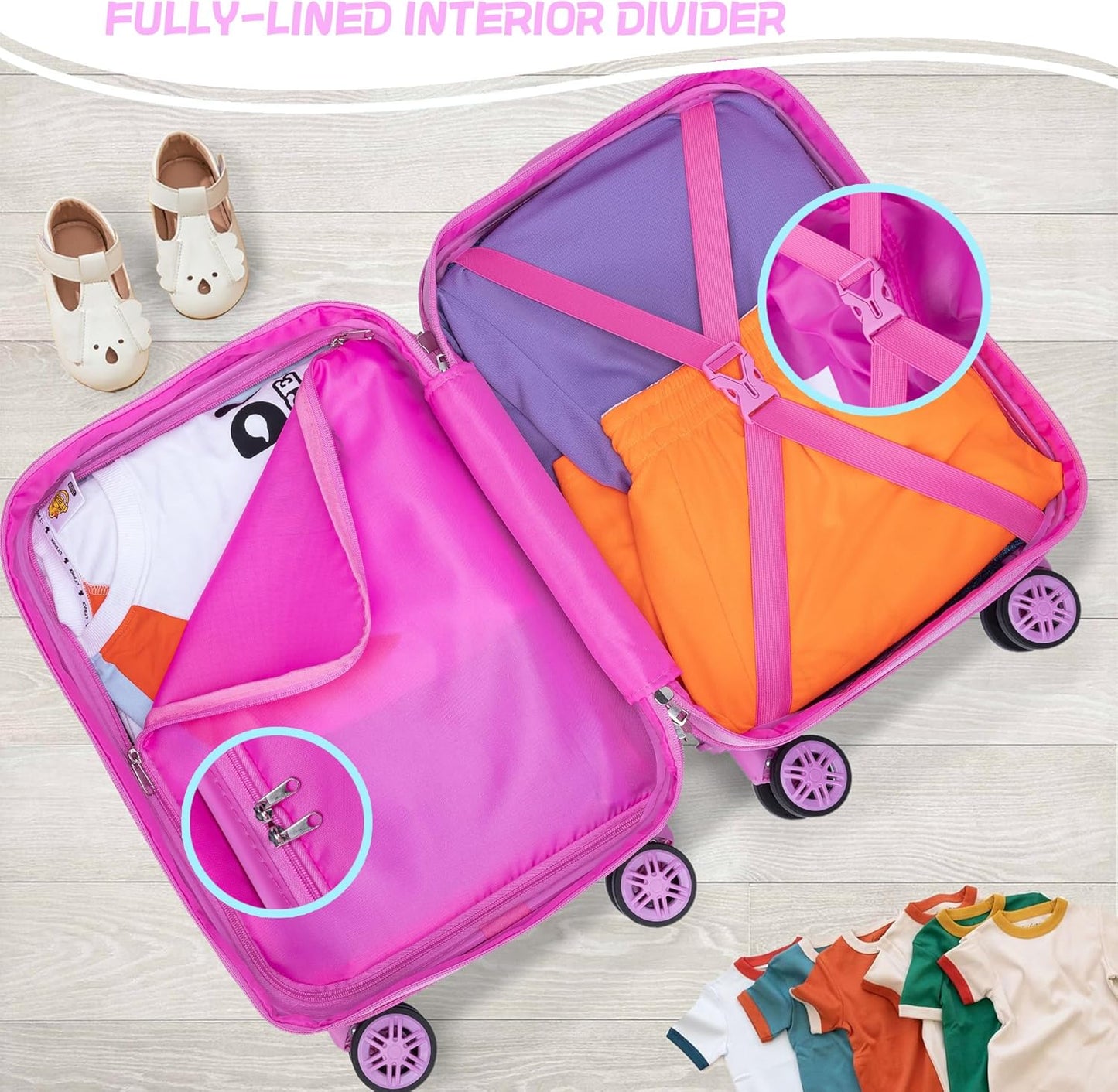 Kids’ Cabin-Size Hardshell Luggage Set with Spinner Wheels – Game Day