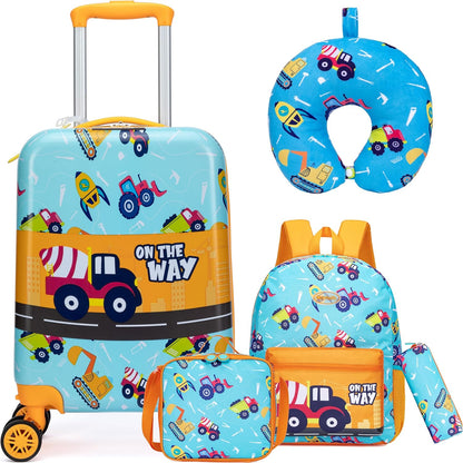 Kids’ Cabin-Size Hardshell Luggage Set with Spinner Wheels – Game Day