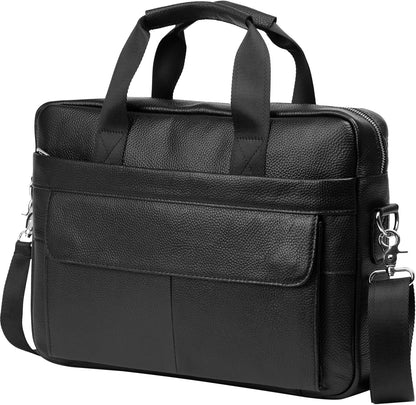 Premium Cowhide Leather 15” Business Briefcase with Organiser Compartments