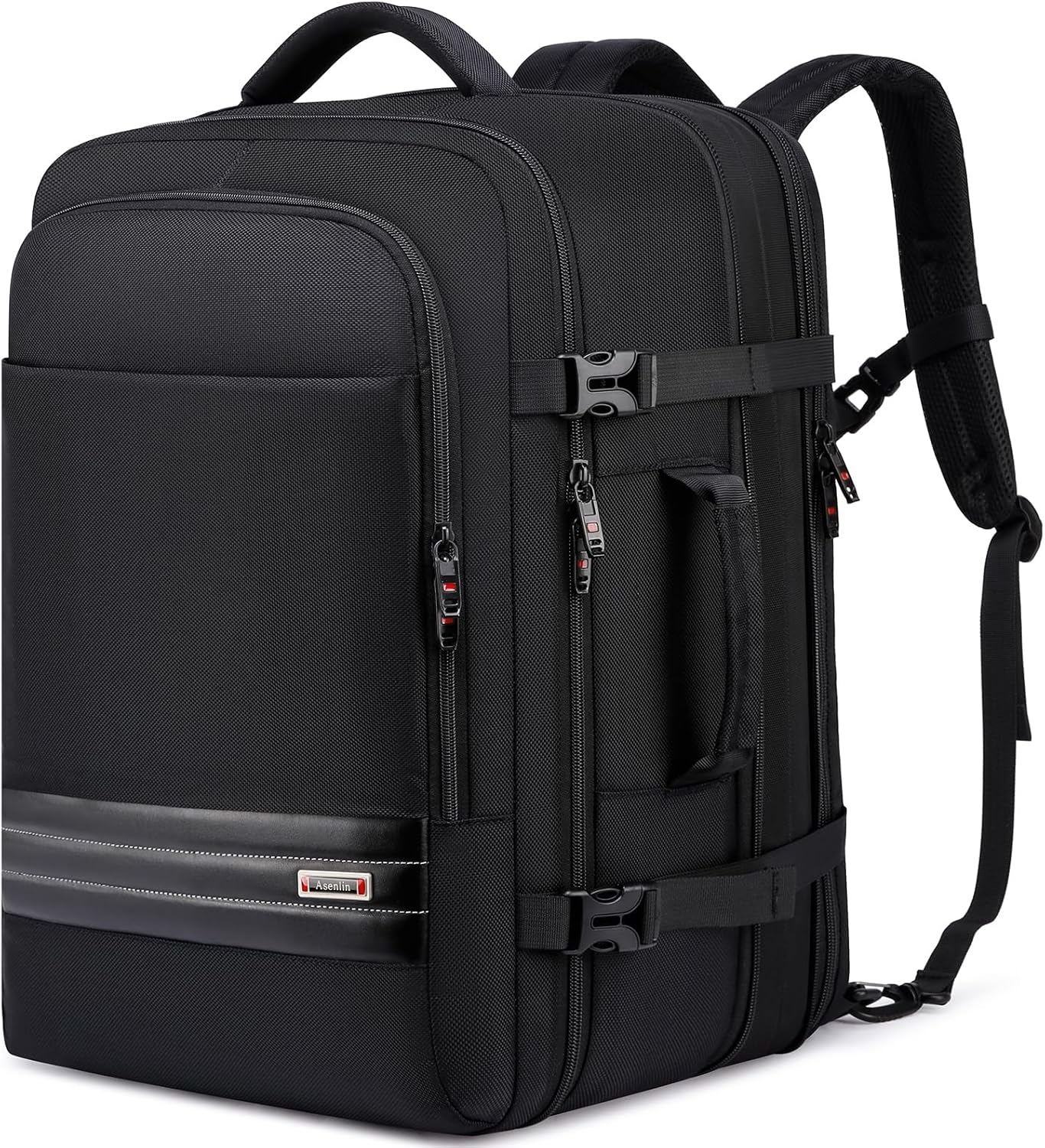 Expandable 45L–55L Water-Resistant Travel Backpack with 18" Laptop Compartment