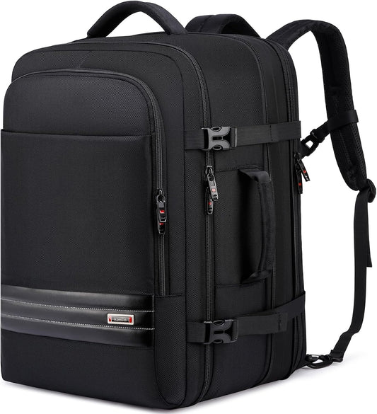 Expandable 45L–55L Water-Resistant Travel Backpack with 18" Laptop Compartment