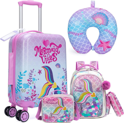 Kids’ Cabin-Size Hardshell Luggage Set with Spinner Wheels – Game Day