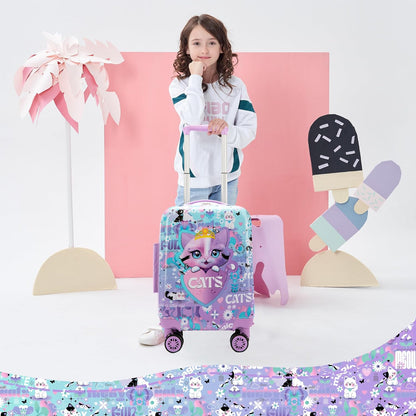 Kids’ Cabin-Size Hardshell Luggage Set with Spinner Wheels – Game Day