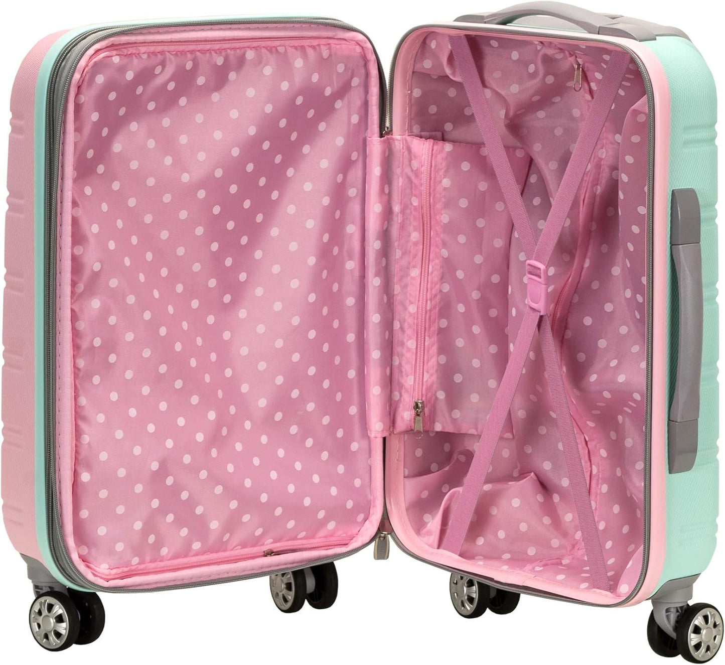 Lightweight Expandable Hardside Carry-On with Double Spinner Wheels – Cotton Candy