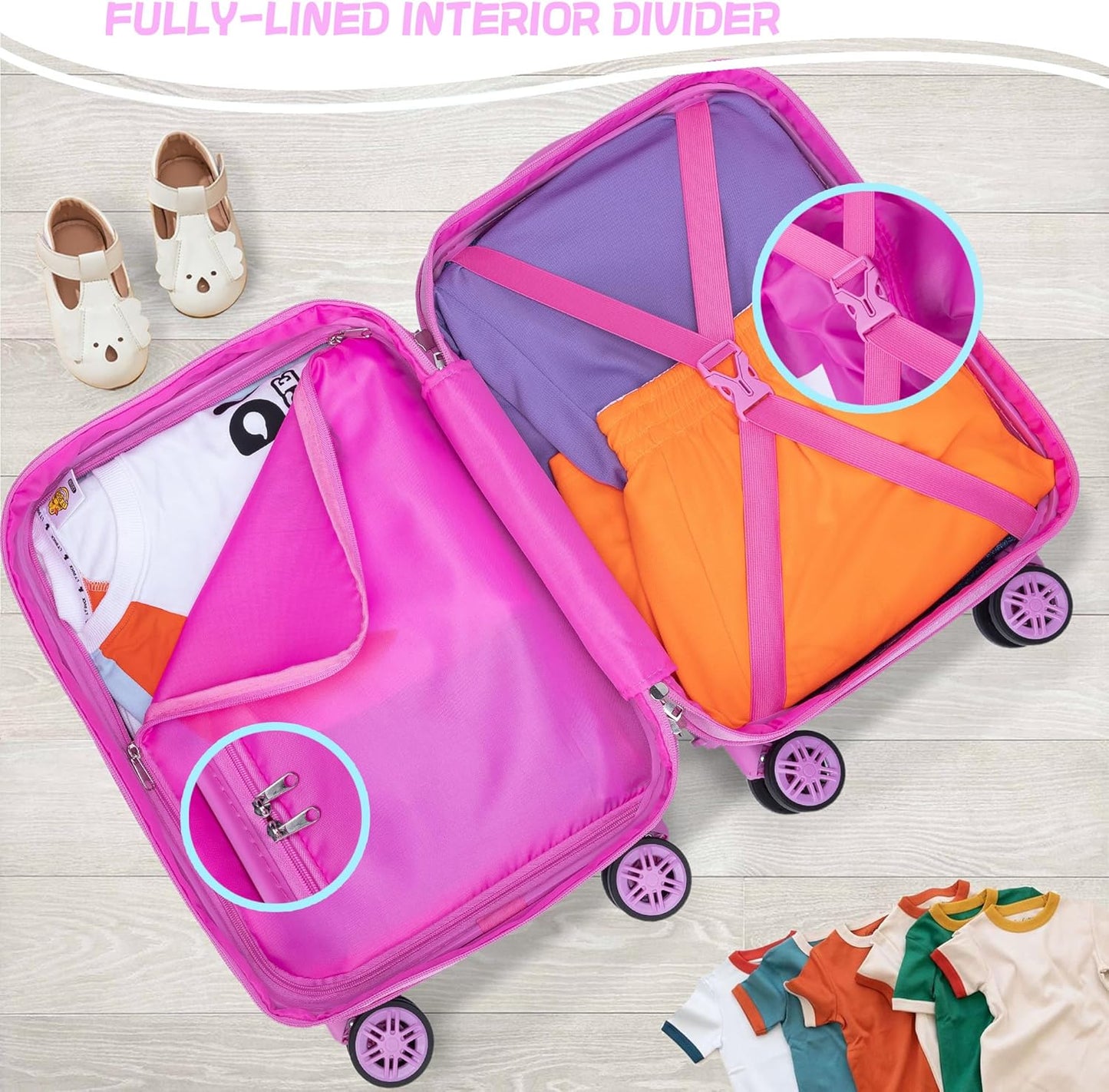Kids’ Cabin-Size Hardshell Luggage Set with Spinner Wheels – Game Day