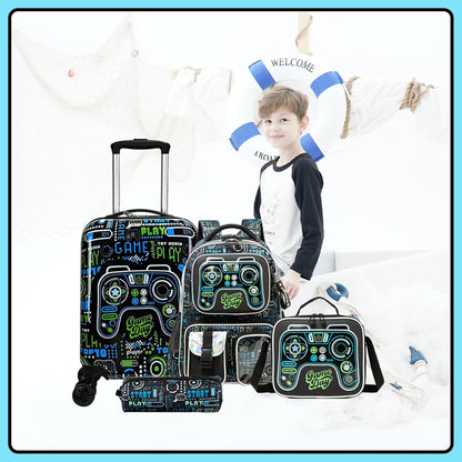 Kids’ Cabin-Size Hardshell Luggage Set with Spinner Wheels – Game Day