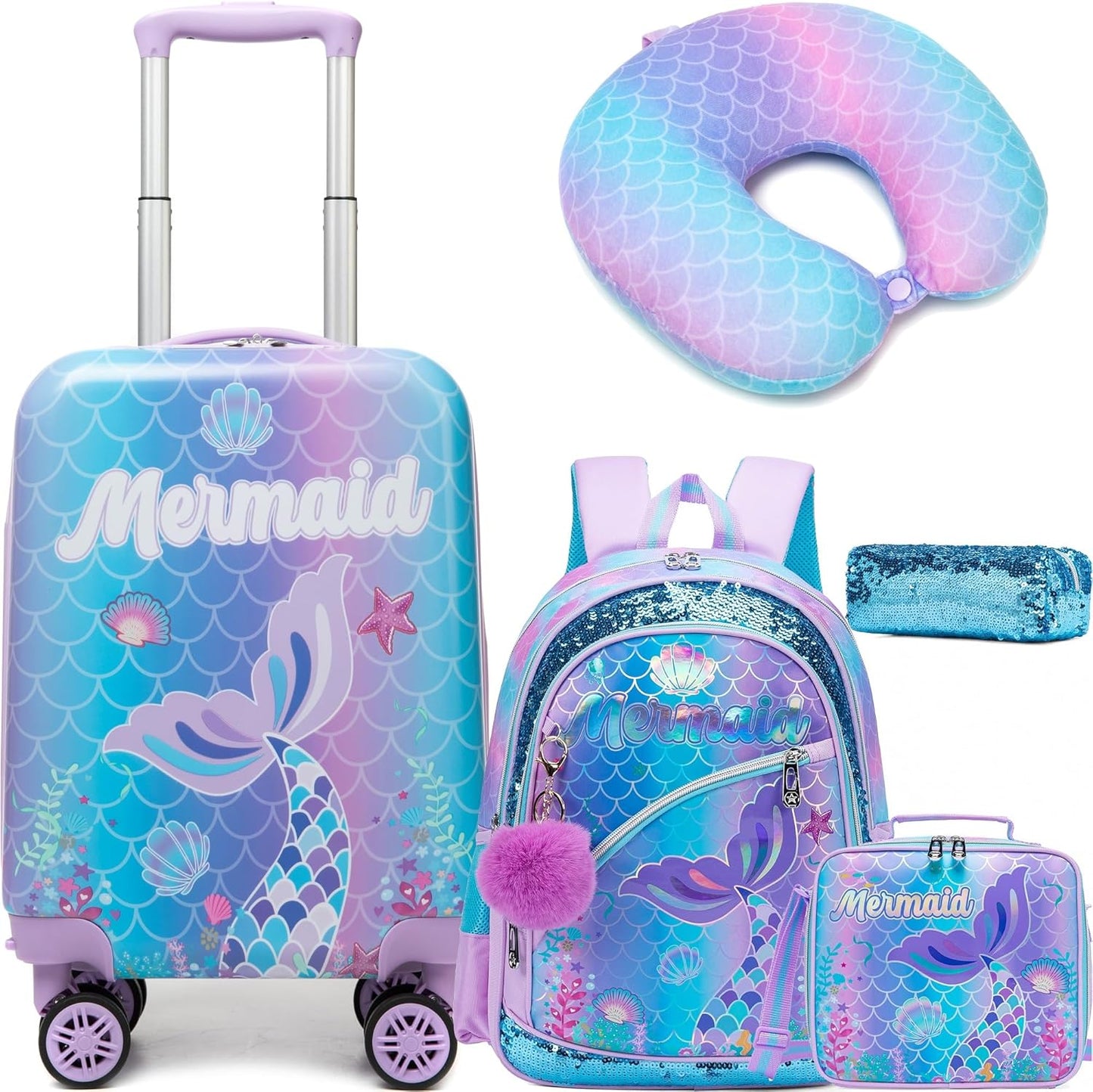 Kids’ Cabin-Size Hardshell Luggage Set with Spinner Wheels – Game Day