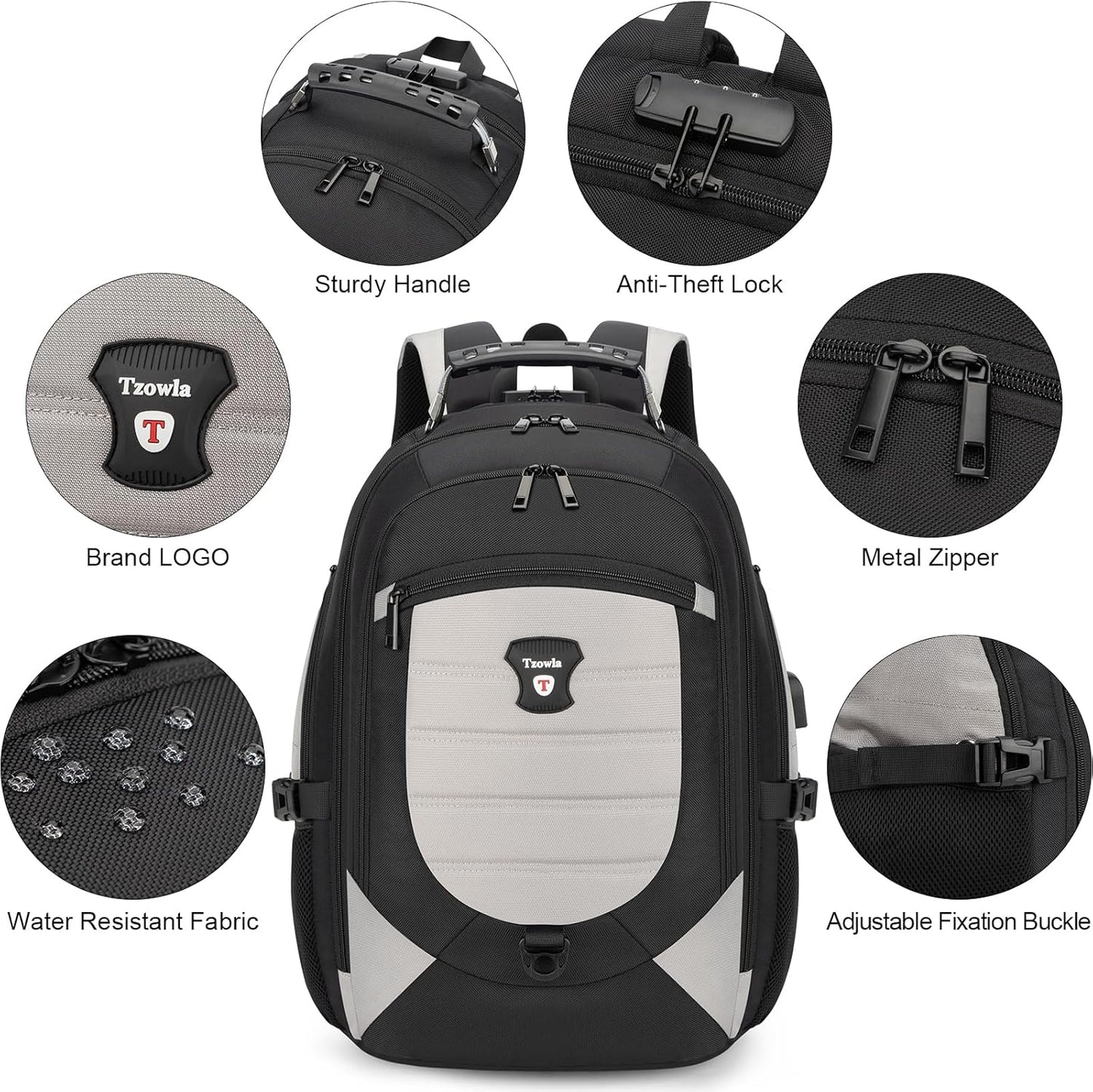 Water-Resistant Anti-Theft Laptop & Travel Backpack with USB Port – 17.3"