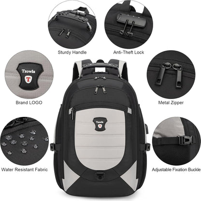 Water-Resistant Anti-Theft Laptop & Travel Backpack with USB Port – 17.3"