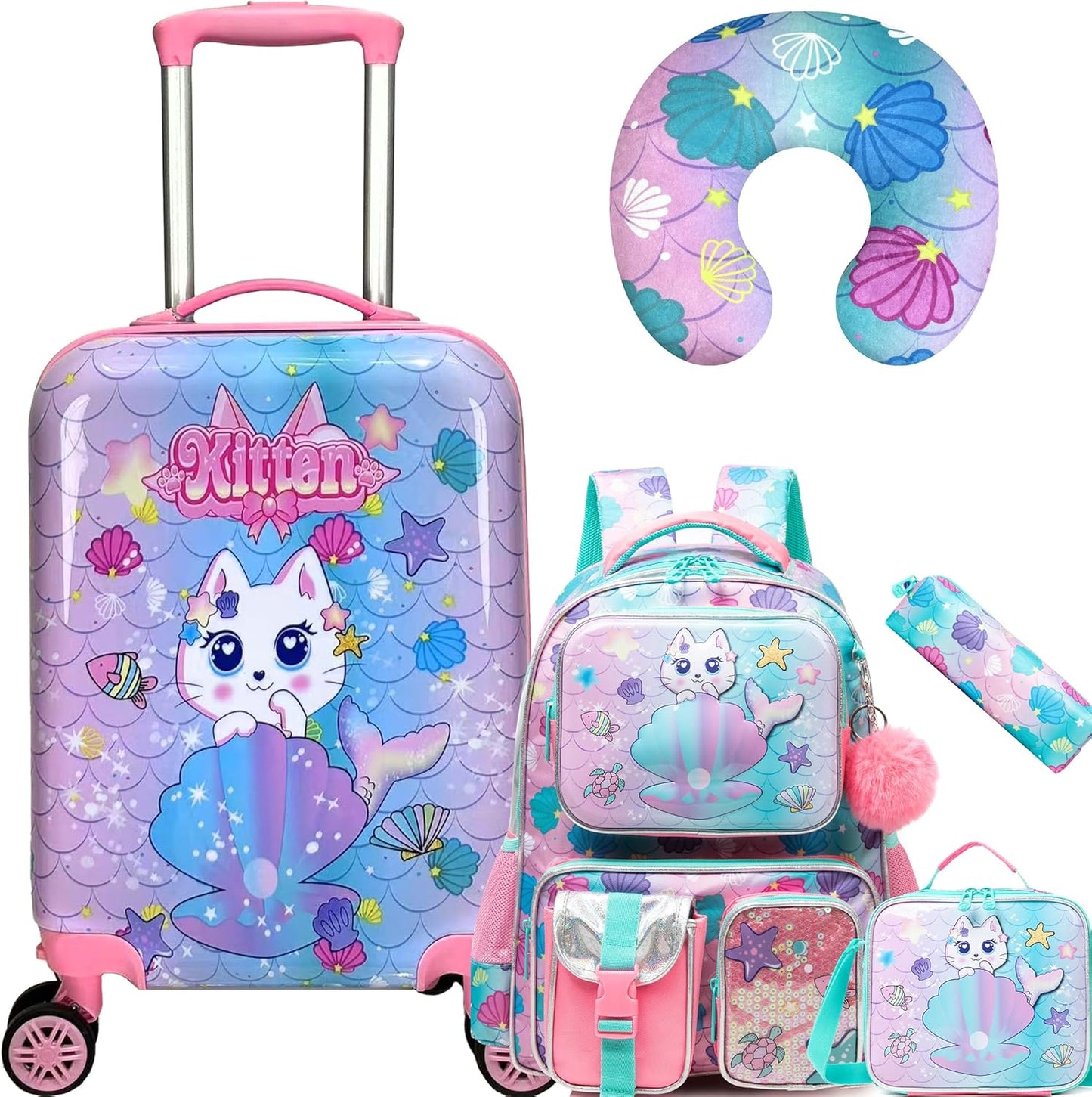 Kids’ Cabin-Size Hardshell Luggage Set with Spinner Wheels – Game Day