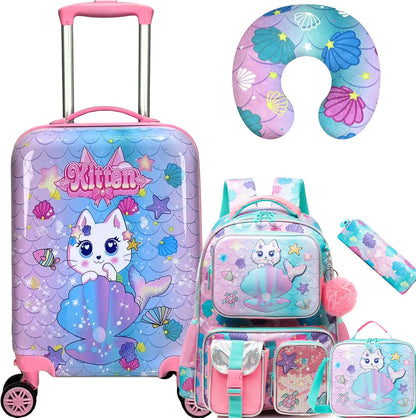 Kids’ Cabin-Size Hardshell Luggage Set with Spinner Wheels – Game Day