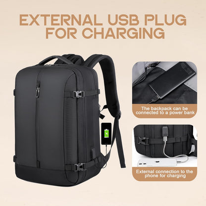 40L Expandable Waterproof Travel Backpack with USB Port & 17” Laptop Sleeve – AirVoyage (Buy 1, Take 1 FREE Promo)