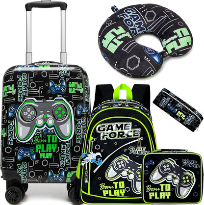 Kids’ Cabin-Size Hardshell Luggage Set with Spinner Wheels – Game Day