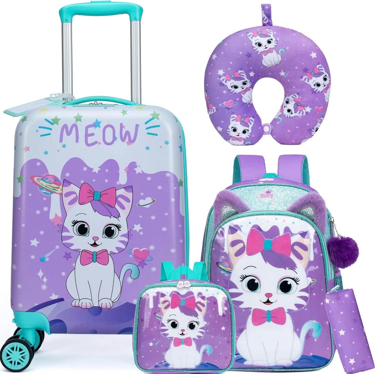 Kids’ Cabin-Size Hardshell Luggage Set with Spinner Wheels – Game Day