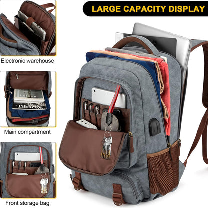 AA OUT OF STOCK Anti-Theft Canvas Laptop & Travel Backpack with USB Port – Fits up to 17.3"