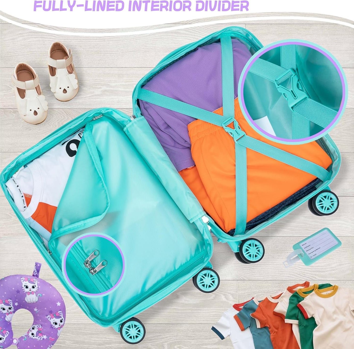 Kids’ Cabin-Size Hardshell Luggage Set with Spinner Wheels – Game Day