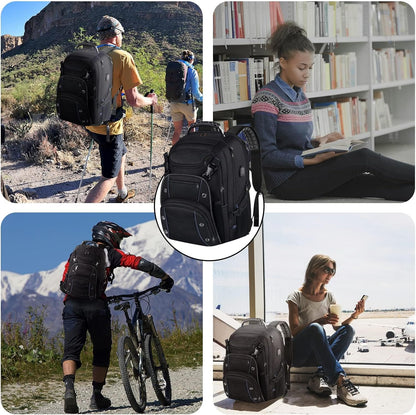 55L Extra-Large Travel Laptop Backpack with USB Charging and RFID Security